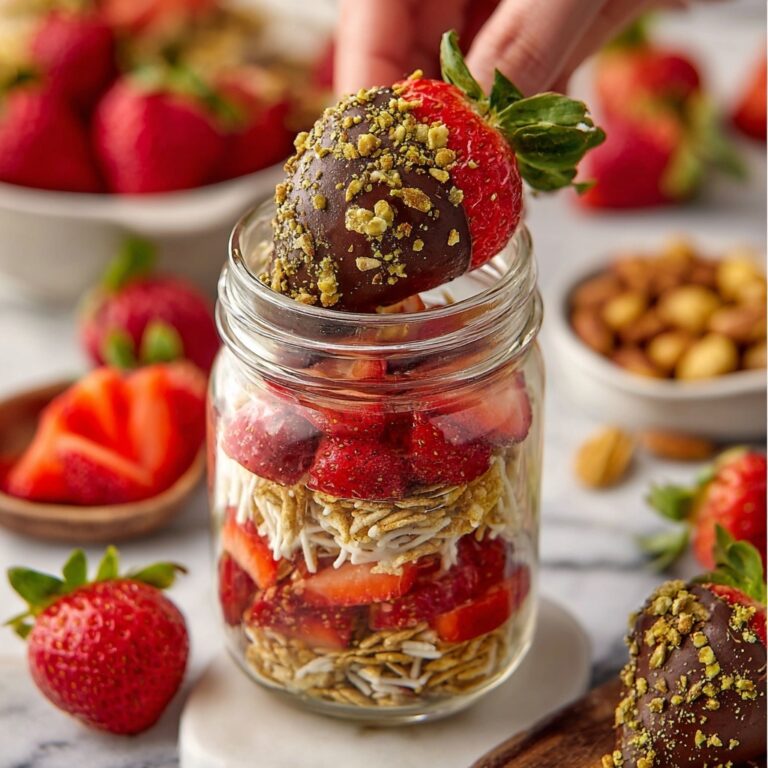 Dubai Strawberry Cups with Pistachio-Kataifi Layers Recipe