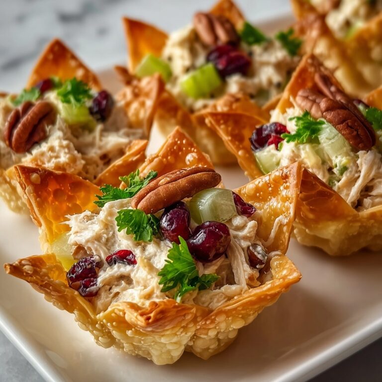 Crispy Cranberry Pecan Chicken Salad Wonton Cups Recipe