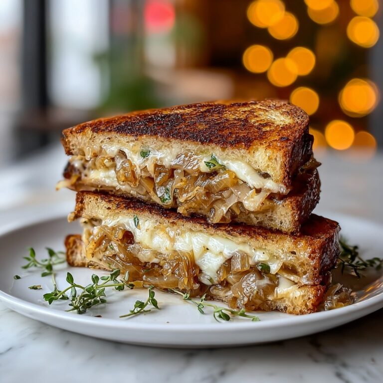 Pear Apple Grilled Cheese with Caramelized Onions Recipe