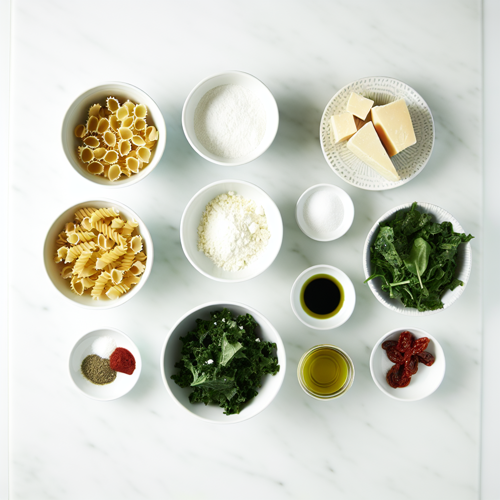 Mediterranean Campanelle Pasta Salad with Kale, Feta, and Sundried Tomatoes Recipe - Recipe Image