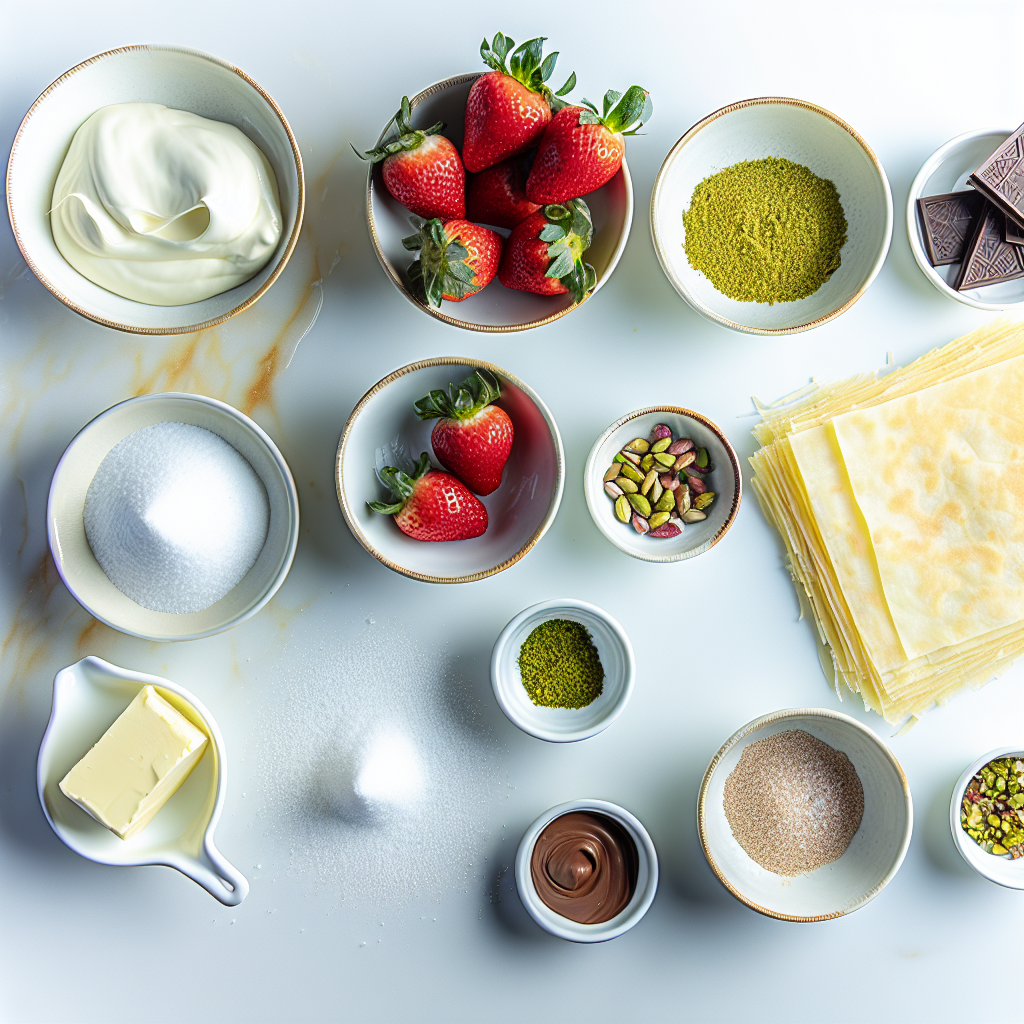 Dubai Strawberry Cups with Pistachio-Kataifi Layers Recipe - Recipe Image