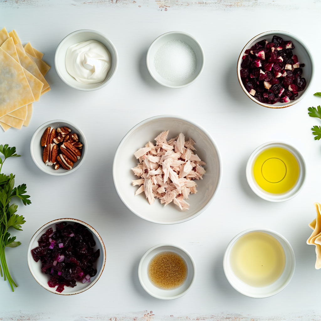 Crispy Cranberry Pecan Chicken Salad Wonton Cups Recipe - Recipe Image