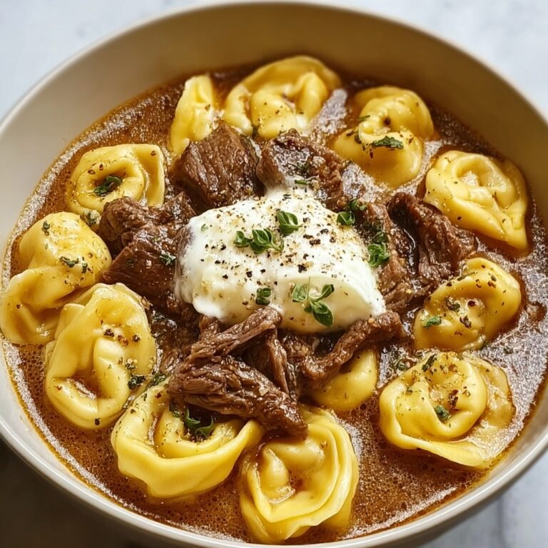Cheesesteak Tortellini in Rich Provolone Sauce Recipe