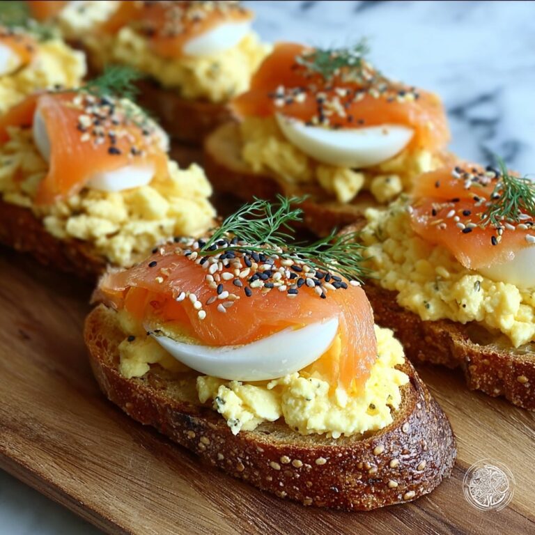 Smoked Salmon Crostini Egg Mousse Recipe