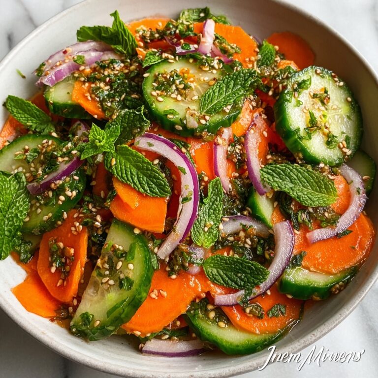 Cucumber Carrot Salad with Toasted Sesame Seeds and Fresh Herbs Recipe