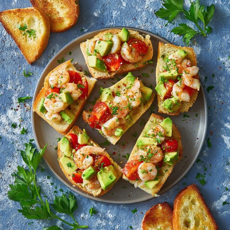 Garlic Shrimp and Avocado Crostini Recipe