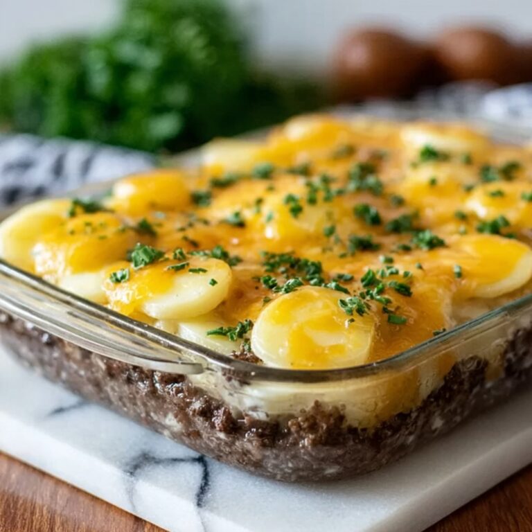 Cheesy Hamburger Potato Casserole Recipe