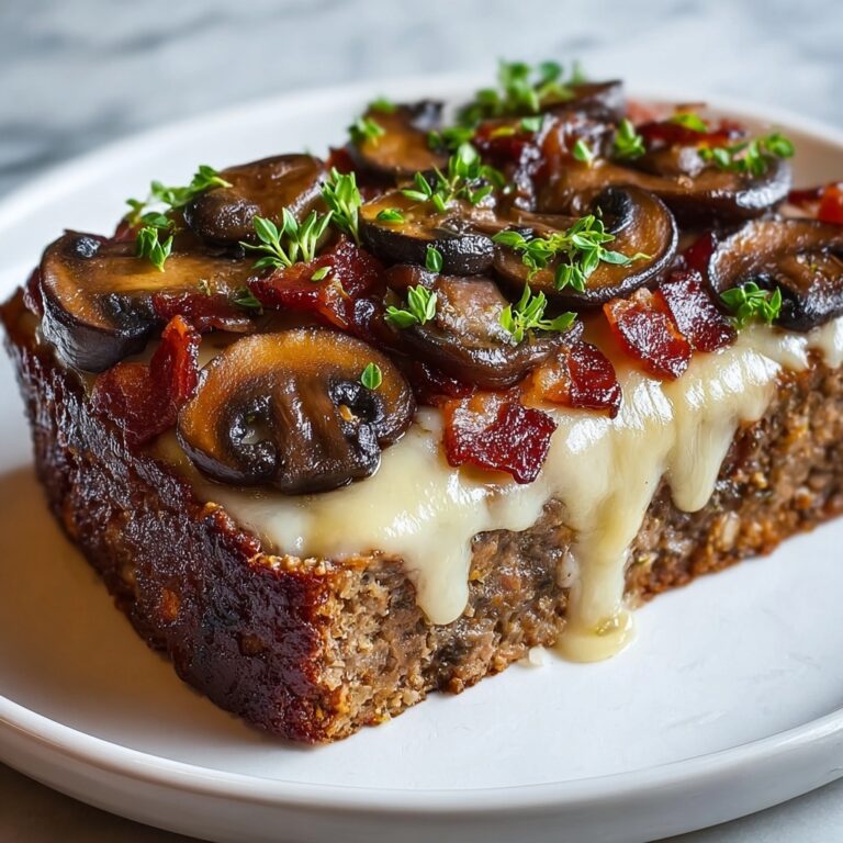 Bacon Mushroom Swiss Meatloaf Recipe