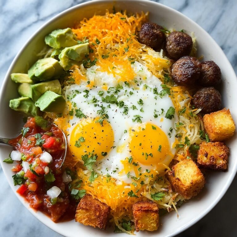 Hash Brown Breakfast Bowls with Sausage, Eggs, and Toppings Recipe