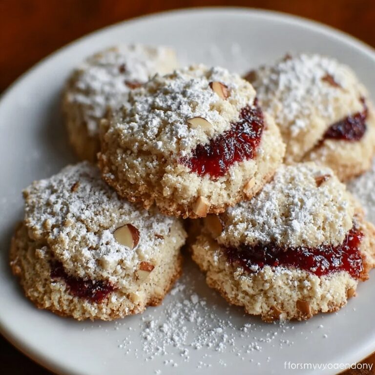 Raspberry Filled Almond Snowball Cookies Recipe
