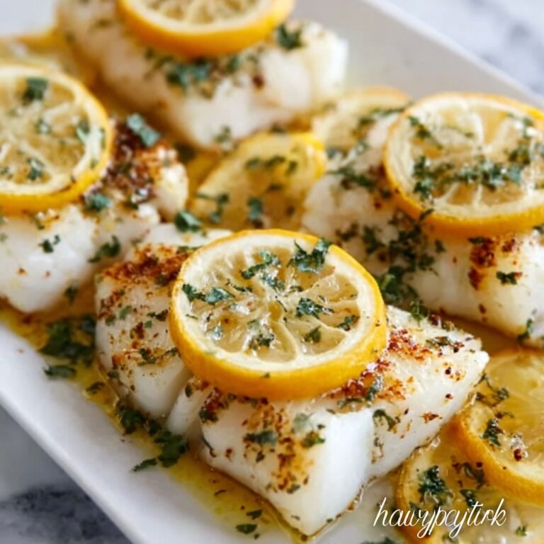 Baked Lemon-Garlic Cod with Butter Sauce Recipe