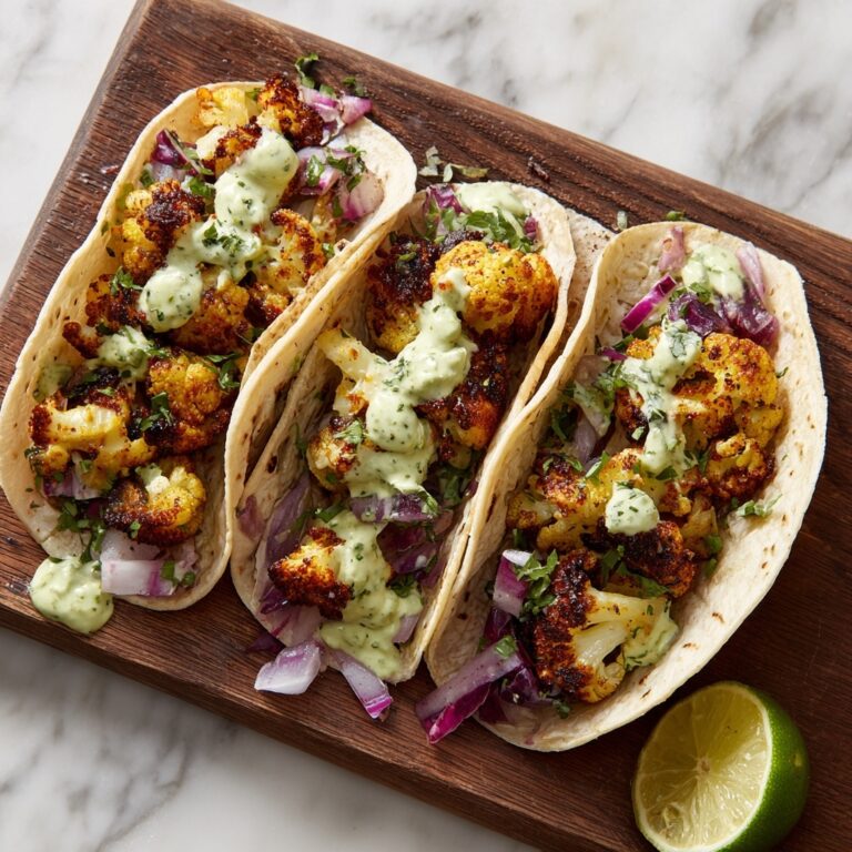 Cauliflower Tacos with Cilantro Lime Crema Recipe