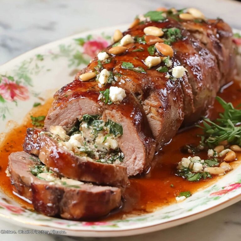 Stuffed Leg of Lamb with Spinach, Goat Cheese, and Pine Nuts Recipe