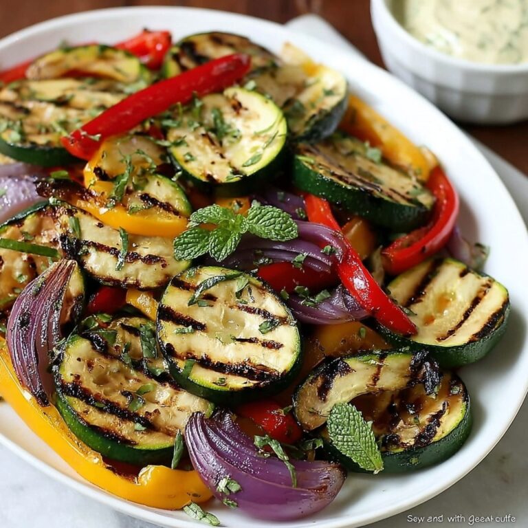 Grilled Vegetable Platter with Cumin Yogurt Sauce Recipe