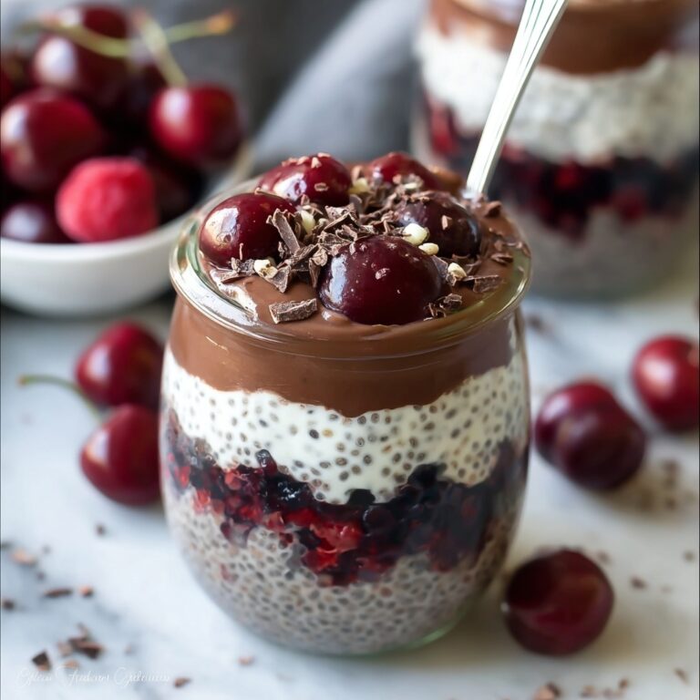 Layered Black Forest Overnight Oats Recipe