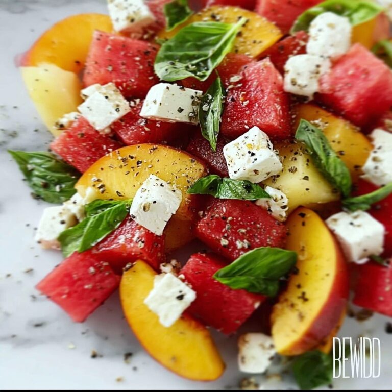 Peach Salad with Watermelon Recipe